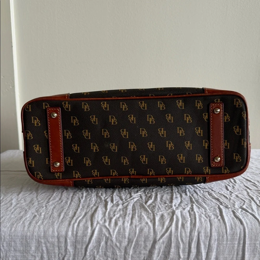 Dooney & Bourke Black and Brown Monogram Shoulder Bag - Picture 4 of 9